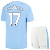 Virallinen pelipaita Manchester City 2023-24 K. De Bruyne 17 Koti Lyhythihainen - Lasten ( + Lyhyet housut )